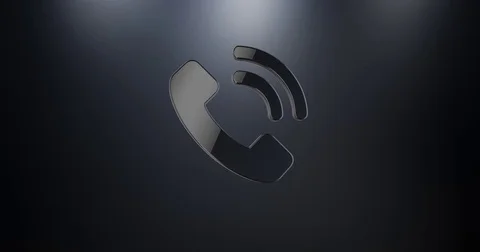 Phone Ring Black 3d Icon Stock Footage 69983836