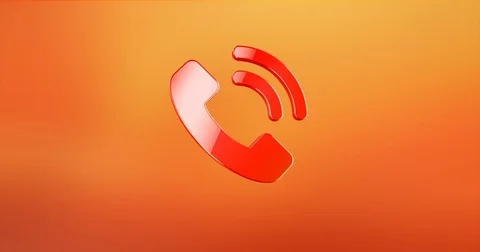 Phone Ring Red 3d Icon Stock Footage 69984316
