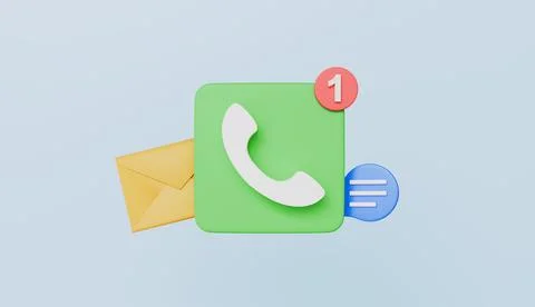 Phone ringing icon, incoming call notification, phone icon with chat 库存插图