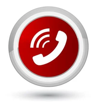 Phone ringing icon prime red round button Stock Illustration