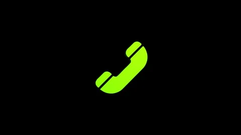 Phone rotating 3d icon 4k animation, call looping with alpha channel. mobil.. Stock Footage 313476253