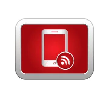 Phone rss red Stock Illustration