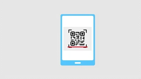 Phone with scan qr code to pay icon Animation loop motion graphics video tr.. Stock Footage 309491946