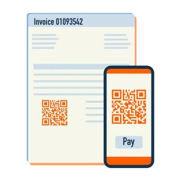 Phone scan qr code for payment invoice. Vector イラスト素材