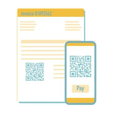 Phone scan qr code for payment invoice. Vector イラスト素材