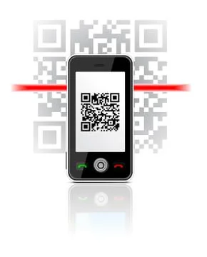 Phone scaned qr code Illustrazione stock
