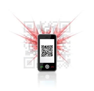 Phone scanned qr code Stock Illustration