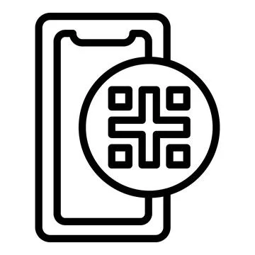 Phone scanner icon outline vector. Qr code Illustrazione stock