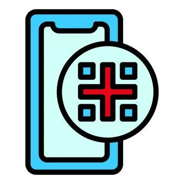 Phone scanner icon vector flat Illustrazione stock