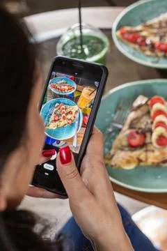 Phone Screen and Crepe Stock Photos