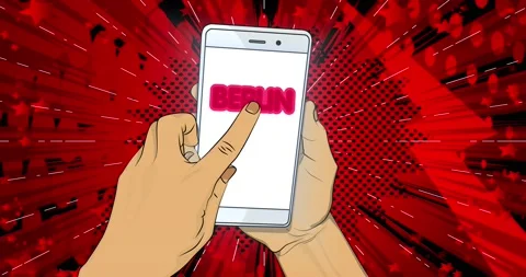Phone screen with Berlin word Stock Footage 171917533