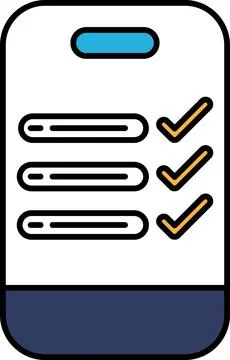 A phone screen with a check mark on it Stock Illustration
