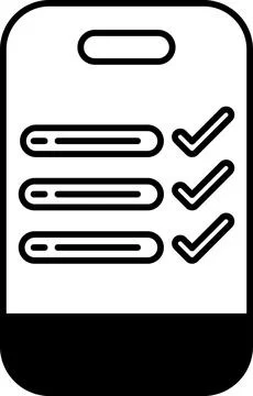 A phone screen with a check mark on it Stock Illustration