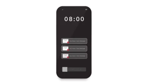 The phone screen is full of notifications from chat messages and inbox.And there Vídeo Stock 347995820