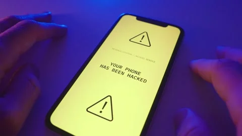 Phone screen notification alerting device is being hacked or broken into Видео 323842465