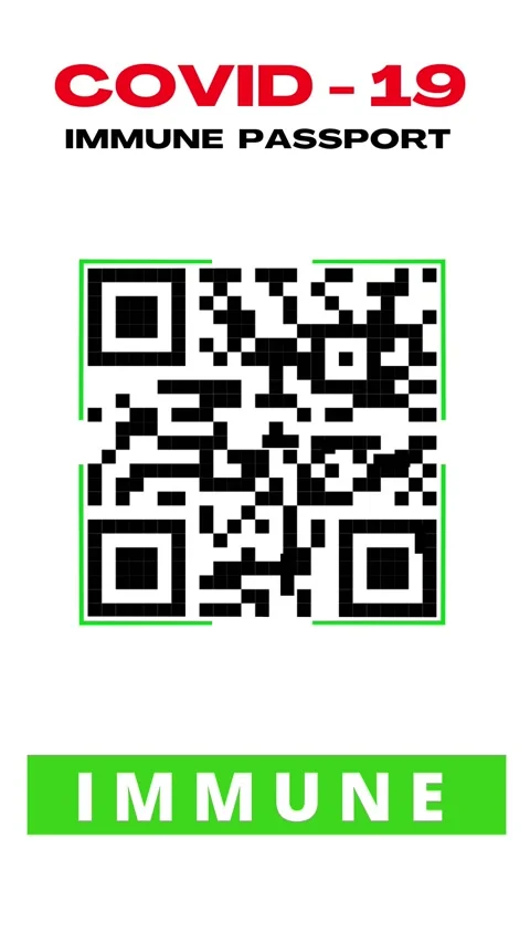 Phone screen scanning QR code health passport. Valid COVID19 passport Stock Footage 150353661