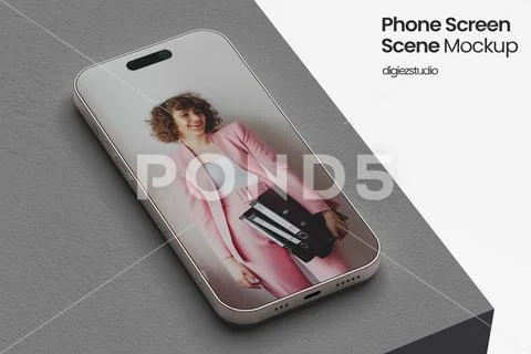 Phone Screen Scene Mockup PSD Template
