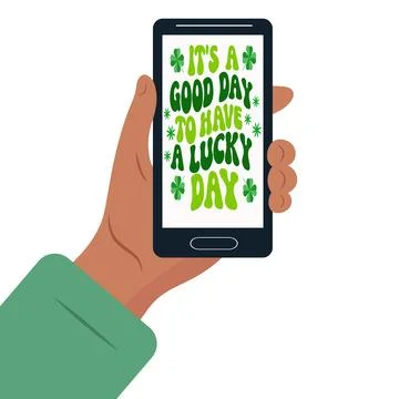 Phone Screen Text. Illustration for St. Patrick's Day Stock Illustration