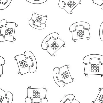 Phone seamless pattern background. Business flat vector illustration. Old vin Stock Illustration