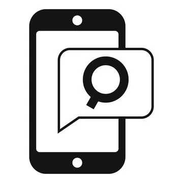 Phone search icon simple vector. Audience content Stock Illustration