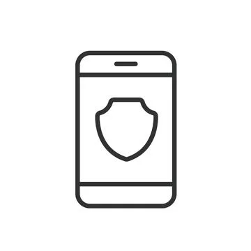 Phone secure, icon in line design. Phone, secure, security, protection Stock-Illustration