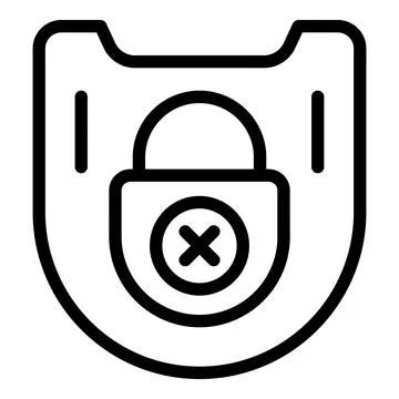 Phone security breach showing error with closed lock icon Stock Illustration