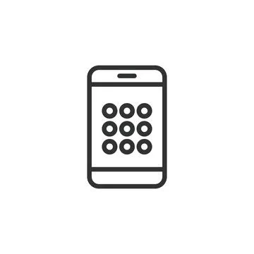 Phone security graphic key, icon in line design. Phone, security, graphic, key Stock-Illustration