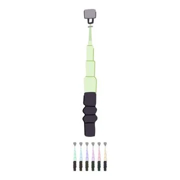 Phone selfie stick vector cartoon graphic Illustrazione stock