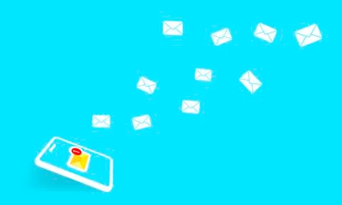 Phone send mail. A new message icon flat on isolated background. EPS 10 vecto Stock Illustration