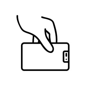 Phone sensor icon vector outline illustration Illustrazione stock