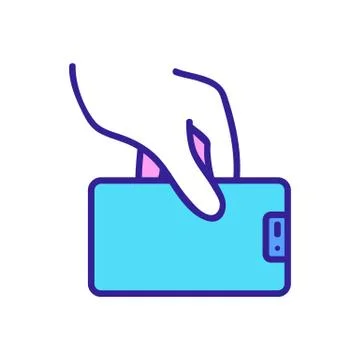 Phone sensor icon vector outline illustration Illustrazione stock