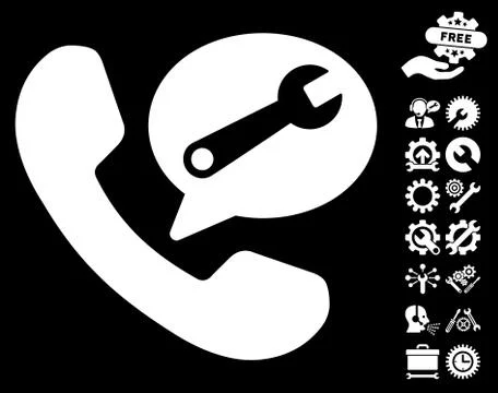 Phone Service Message Vector Icon with Tools Bonus イラスト素材
