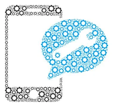Phone Service SMS Composition of Gears Stock Illustration