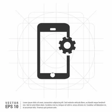Phone with Setting icon Stock Illustration