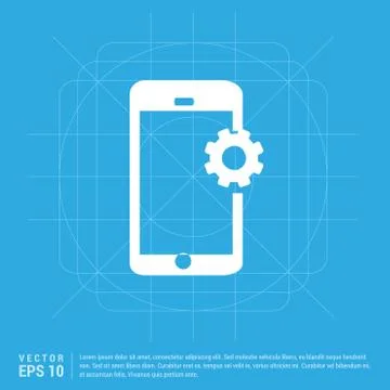 Phone with Setting icon Stock Illustration
