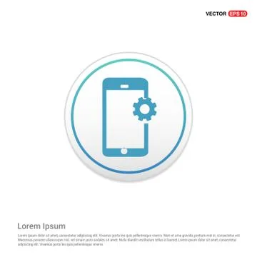 Phone with Setting icon - white circle button Stock Illustration