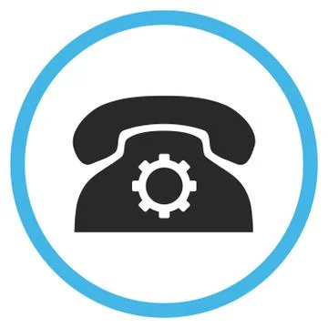 Phone Settings Flat Rounded Vector Icon Stock Illustration