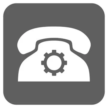 Phone Settings Flat Squared Vector Icon Stock Illustration