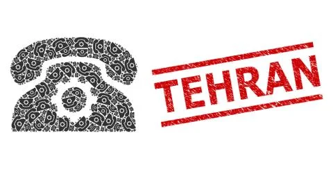 Phone Settings Recursion Composition of Phone Settings Items and Distress Tehran Stockillustratie
