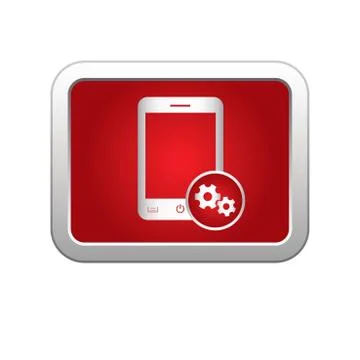 Phone settings red Stock Illustration