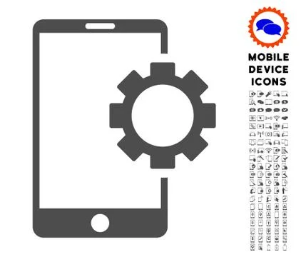 Phone Setup Gear Icon with Set イラスト素材