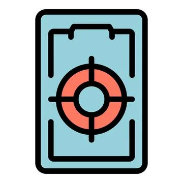 Phone shooter icon vector flat Stock Illustration