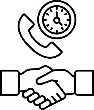 A phone is shown with a clock above it Stock Illustration