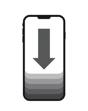 Phone sign with an arrow, loading information Stock Illustration