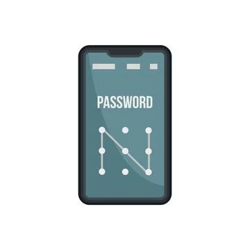 Phone sign authentication icon flat isolated Stock Illustration