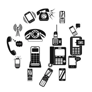 Phone simple icons Illustrazione stock