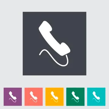 Phone single flat icon. Stock Illustration