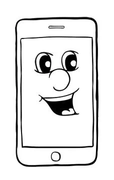 Phone with smile Stock Illustration