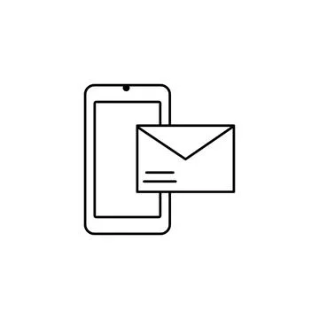 Phone, sms, email icon. Simple line, outline vector of information transfer i Stock Illustration