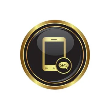 Phone sms gold Illustrazione stock